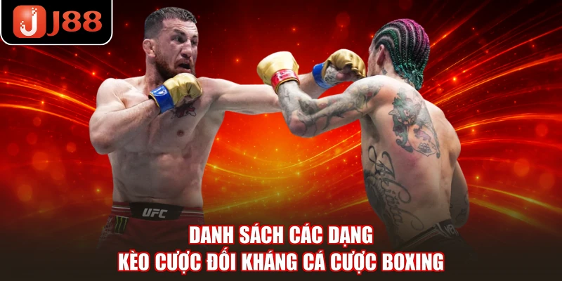 Danh sách các dạng kèo cược đối kháng cá cược Boxing